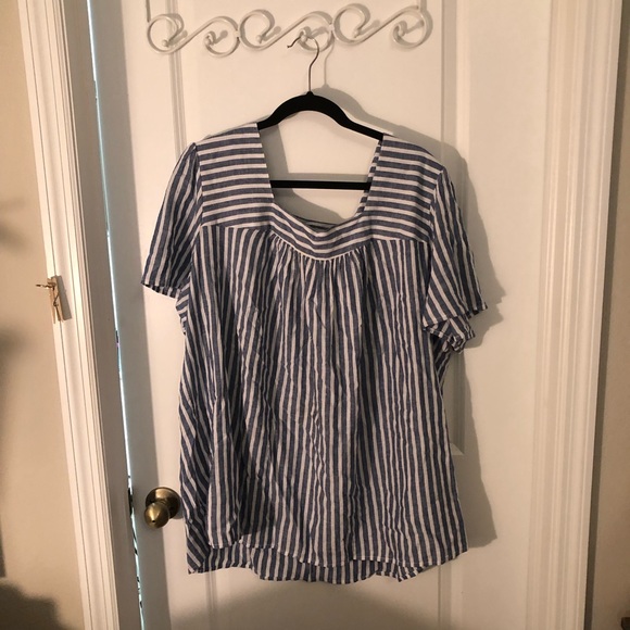 💙cute blue & white stripped top💙